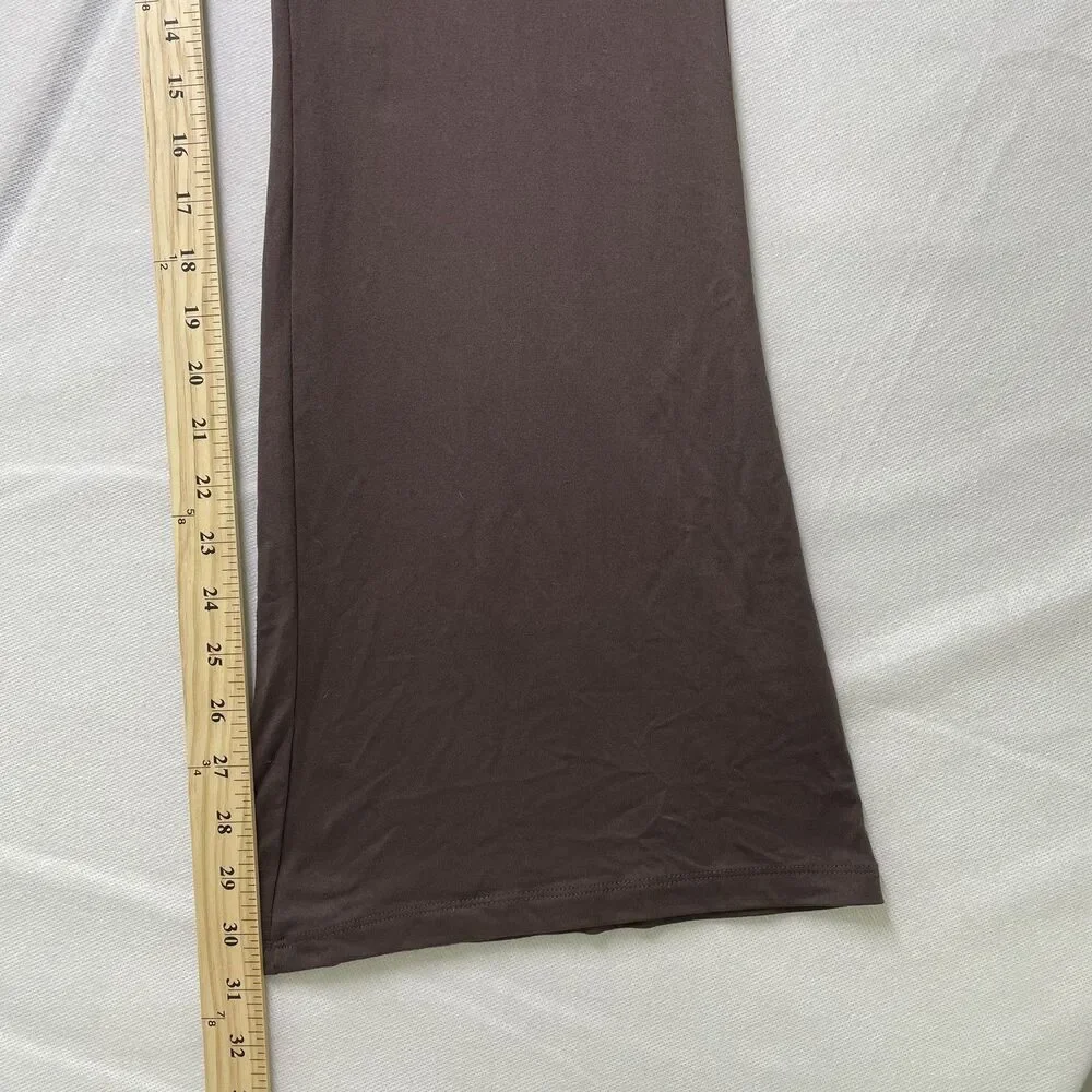 Sunday Retreat Brown Pull On Flare Pants Wide Waistband Women Size XL